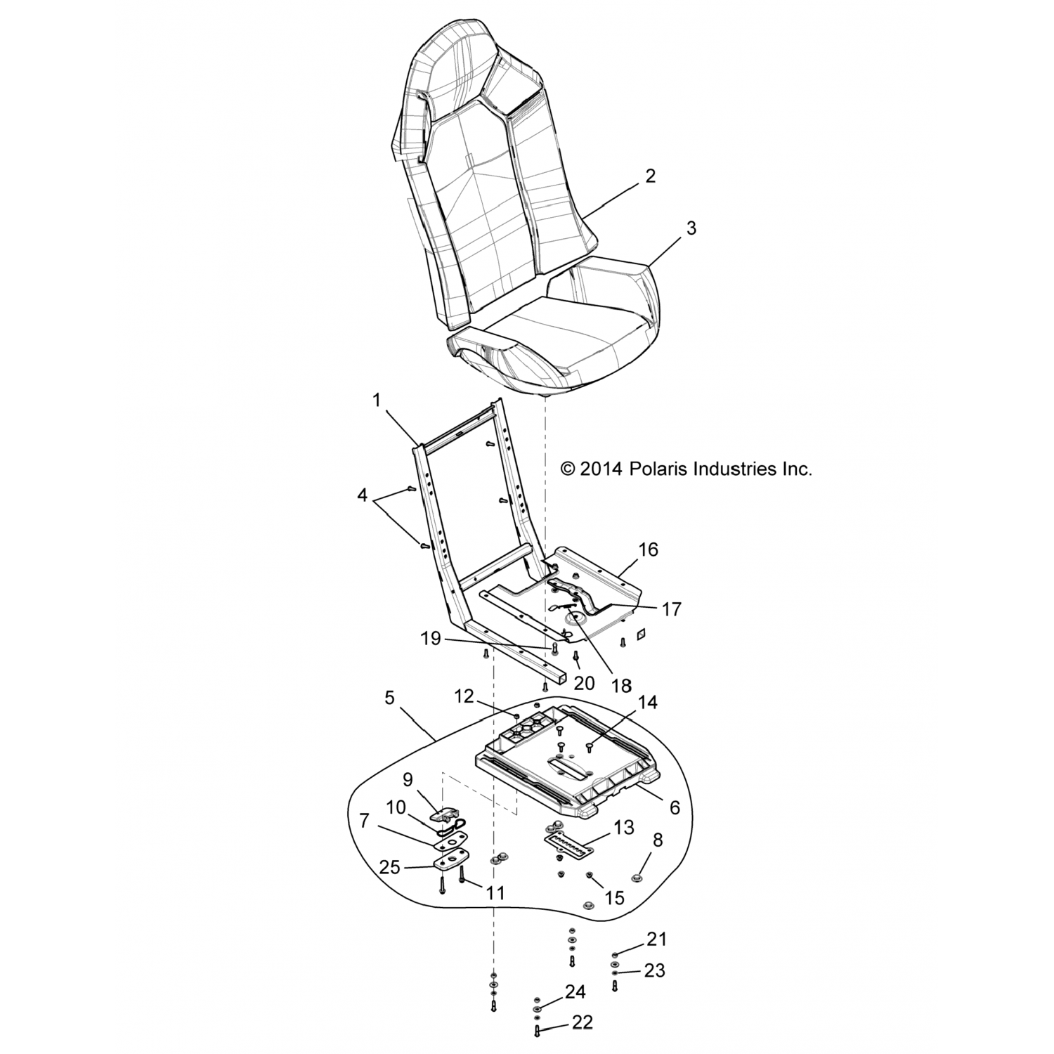 2687878 Polaris Asm-Seat Btm, черный/белый