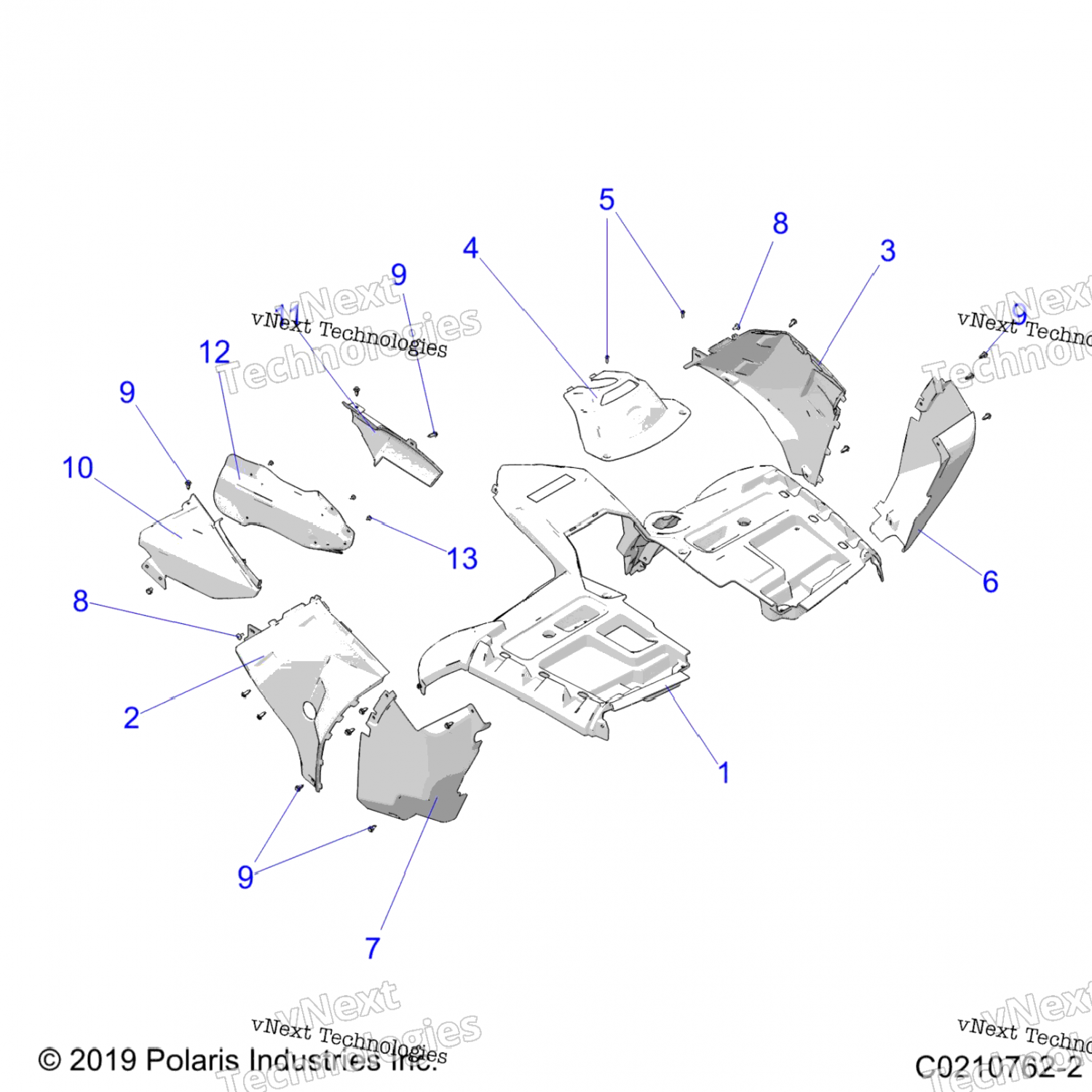 2636429727 Polaris Асм-кабина, фр, свч, 2Up, пнт, т.н. блю 2636429-727