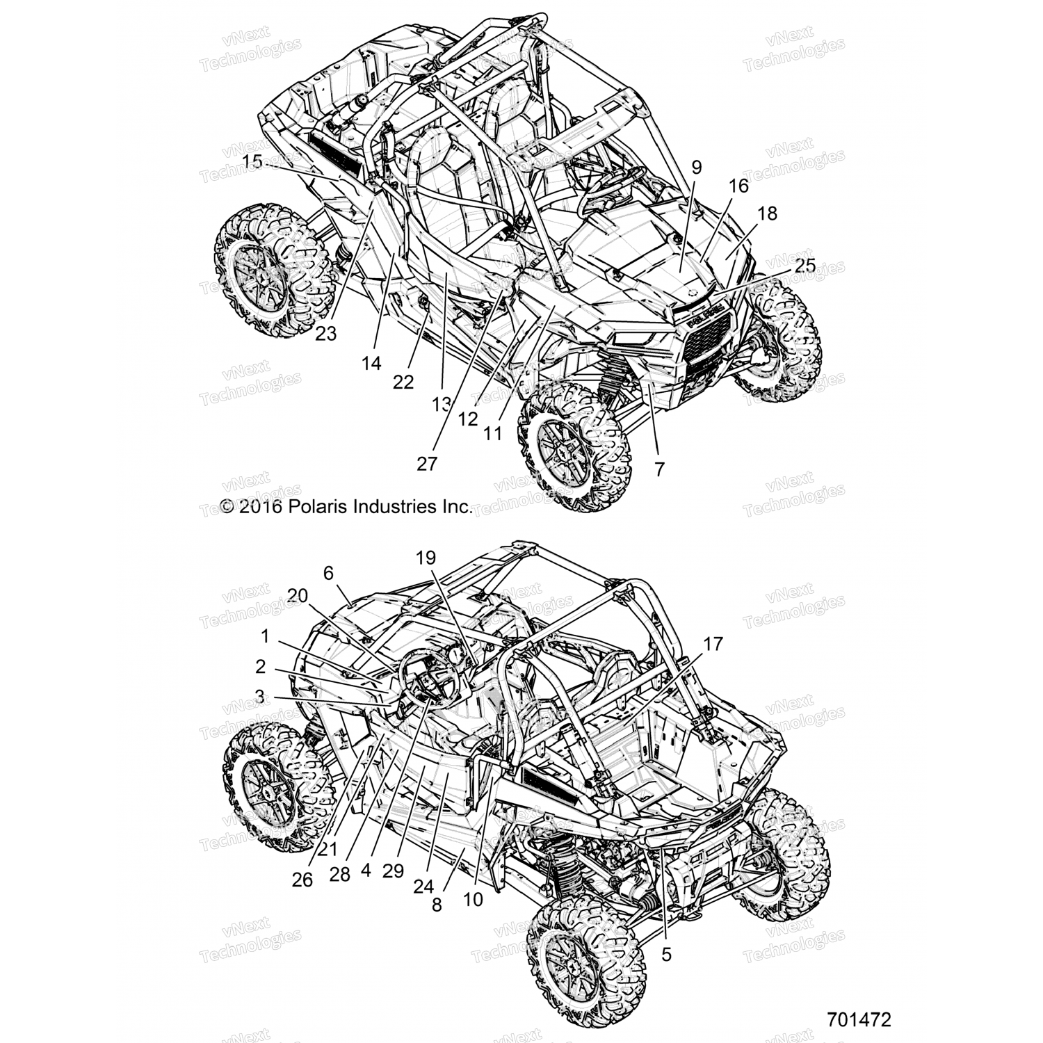 7185946 Polaris Декаль - боковая панель, бтм, rh