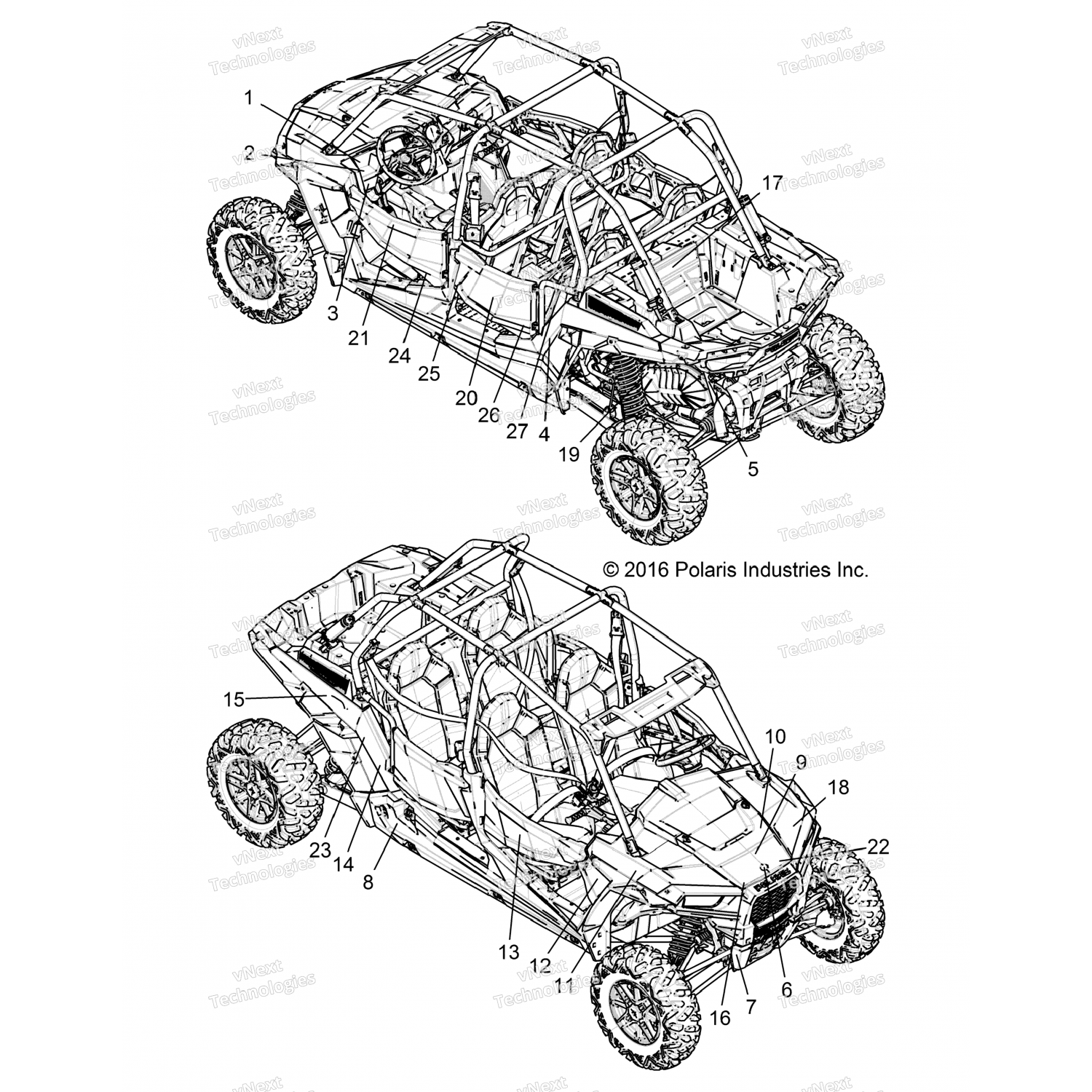 7185951 Polaris Декаль - дверь, верхняя, задняя, lh