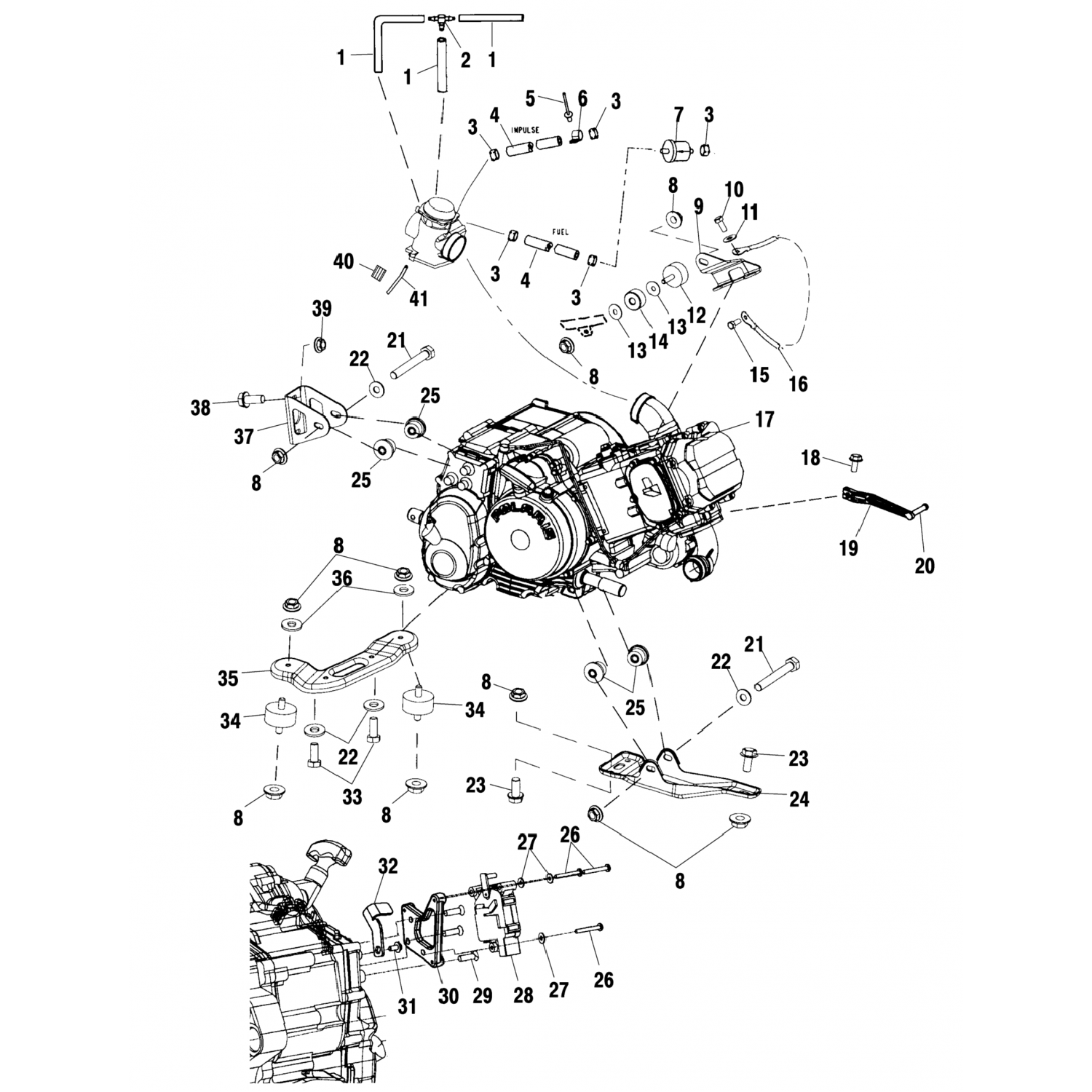 5411575 Polaris Резиновая манжета крепления двигателя