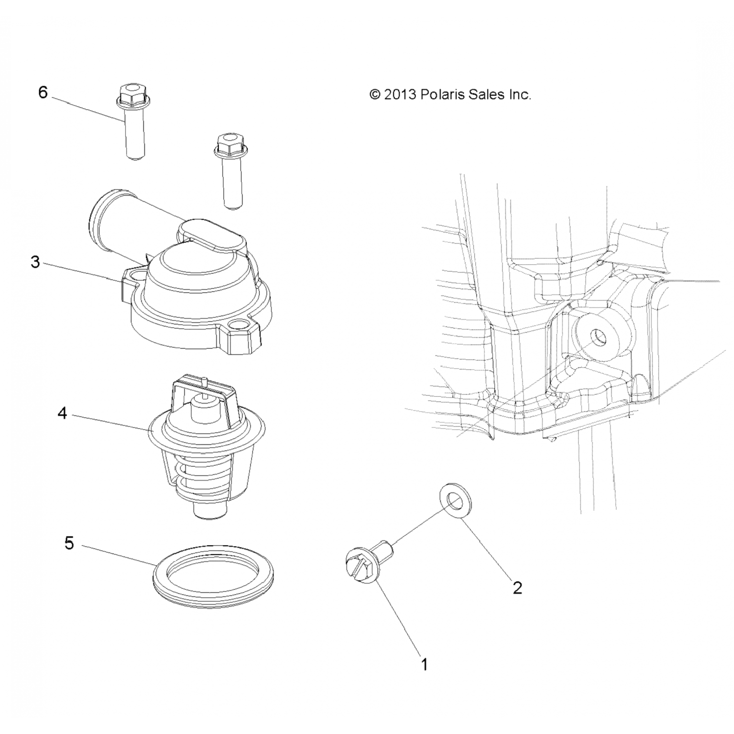 5632595 Polaris КРЫШКА-ТЕРМОСТАТ, ЛИТАЯ