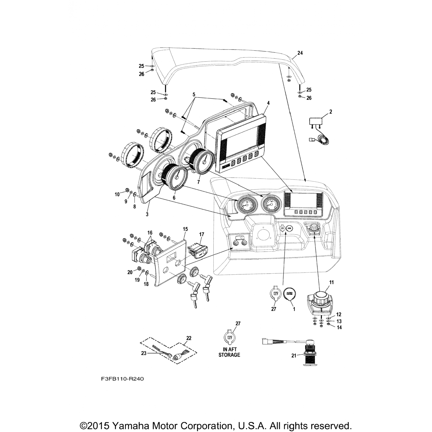 F3FU8245C000 Yamaha Тахометр F3F-U8245-C0-00