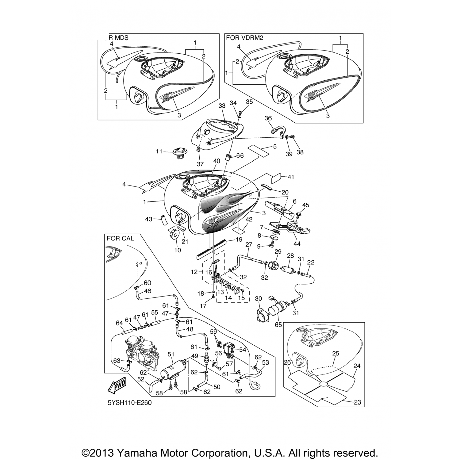 5ELY241012X4 Yamaha Топливный бак Comp 5EL-Y2410-12-X4
