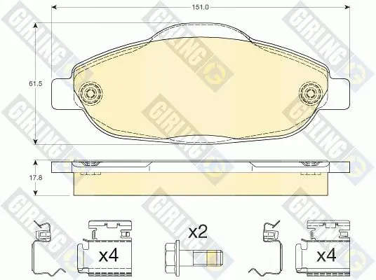 6117614 Колодки тормозные PEUGEOT 308