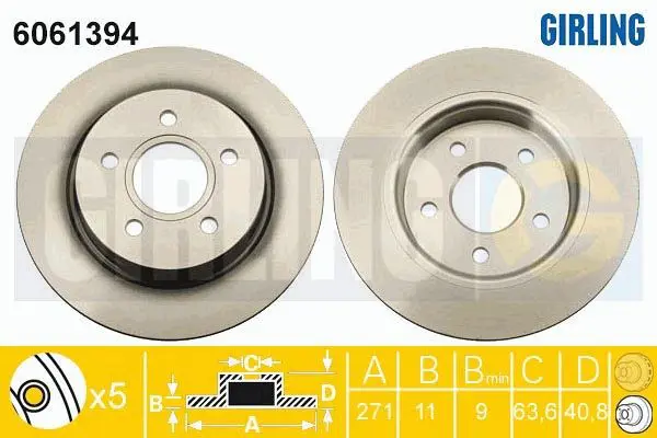 6061394 Диск тормозной FORD FOCUS III