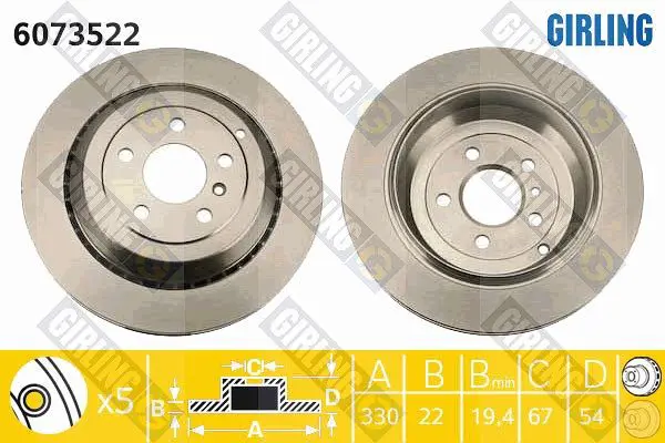 6073522 Диск тормозной MERCEDES GL
