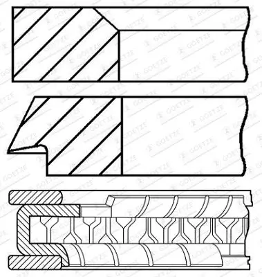 Goetze 08-424200-10 Кольца поршневые HYUNDAI