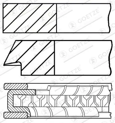 Goetze 0870510000 Кольца поршневые BMW M50/M52