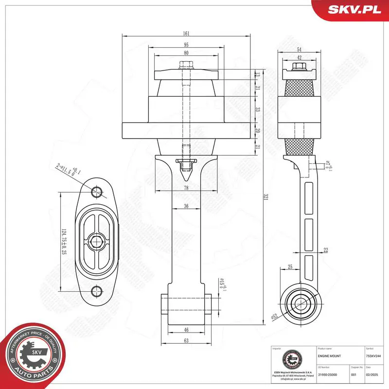ESEN SKV 75SKV244 Mounting, engine