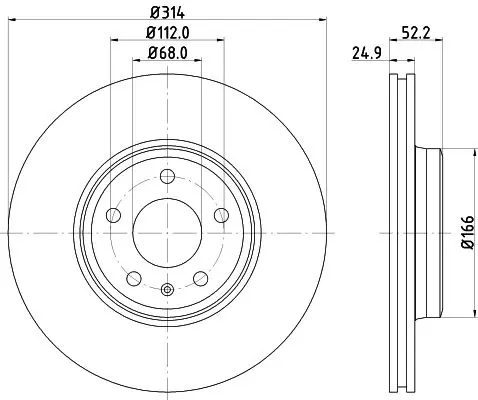 8DD355113-881 Тормозной диск с покрытием,