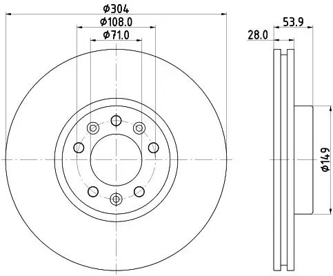 HELLA 8DD355125411 Тормозной диск