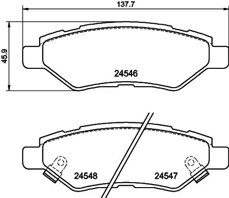 HELLA 8DB355020011 Комплект тормозных колодок,