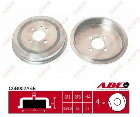 C6B002ABE Тормозный барабан