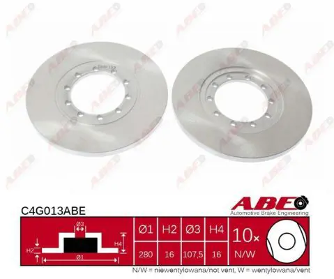 ABE C4G013ABE Тормозной диск