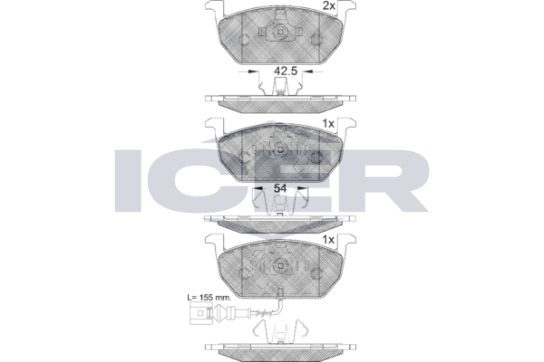 Icer 182189 Колодки тормозные передние