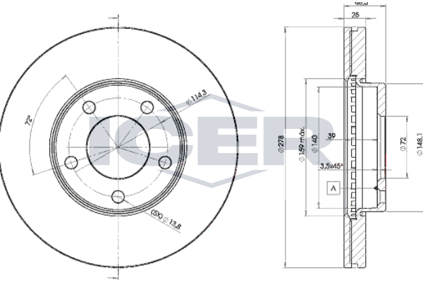 78BD3272-2 Диск тормозной передний MAZDA