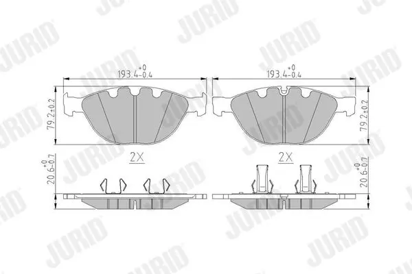 JURID 573150J Комплект тормозных колодок