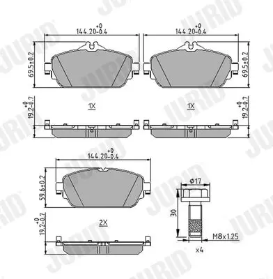 JURID 573671J Комплект тормозных колодок,