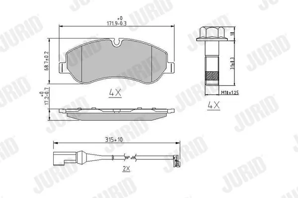 JURID 573690J Комплект тормозных колодок,
