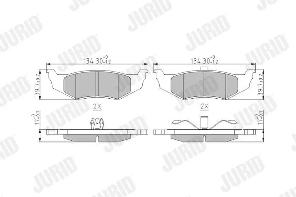JURID 573069J Комплект тормозных колодок