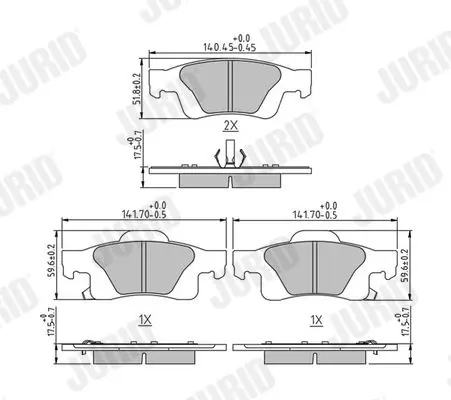 JURID 573860J Комплект тормозных колодок,