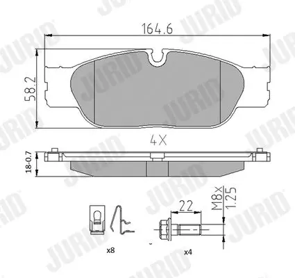 JURID 573023J Комплект тормозных колодок,