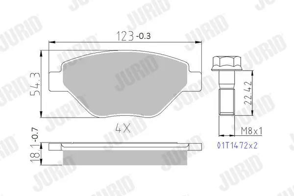 JURID 573123J Комплект тормозных колодок