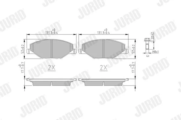 JURID 573601J Комплект тормозных колодок