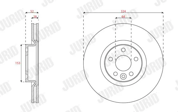 JURID 563400JC Тормозной диск