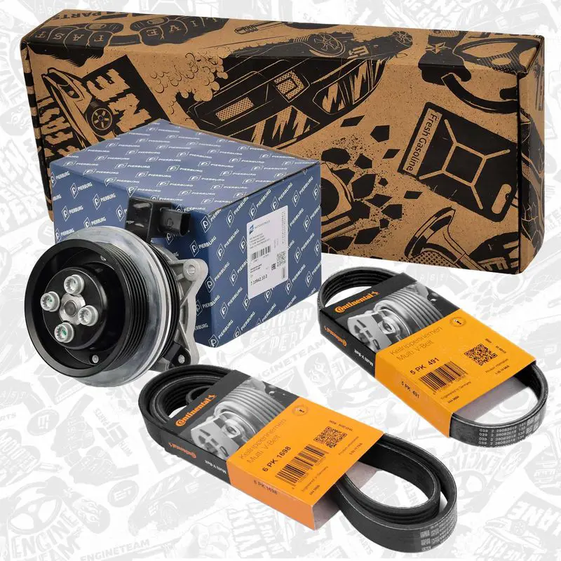 ET ENGINETEAM PW0010VR1 Water Pump + V-Ribbed Belt Kit