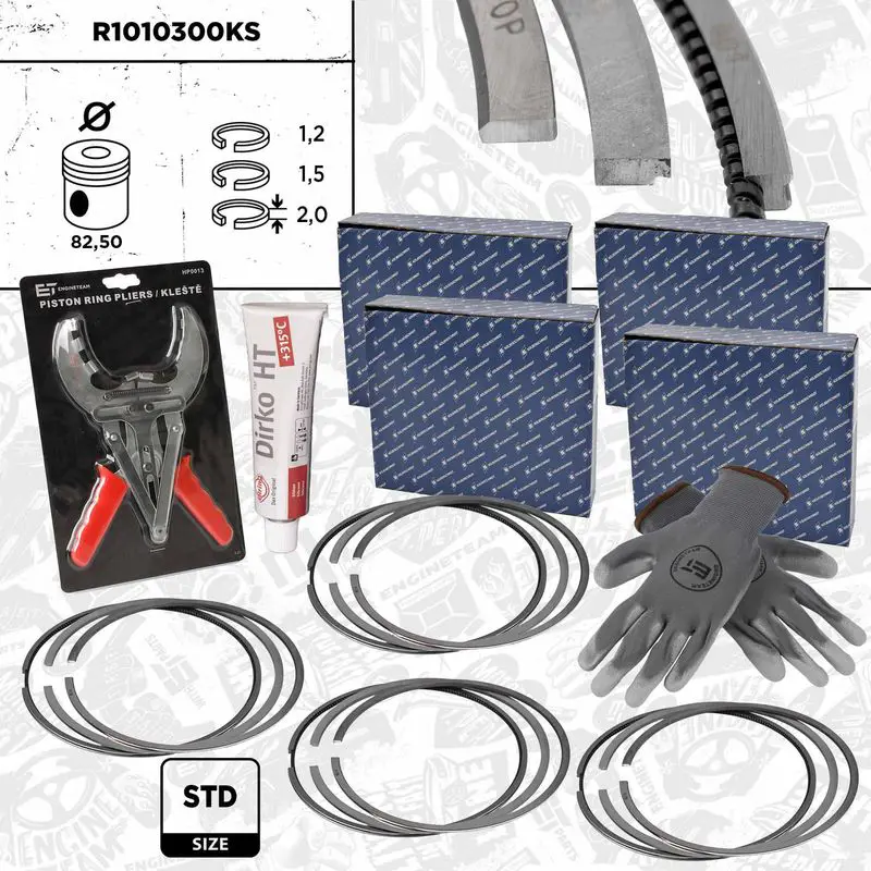 ET ENGINETEAM R1010300KS Piston Ring Kit