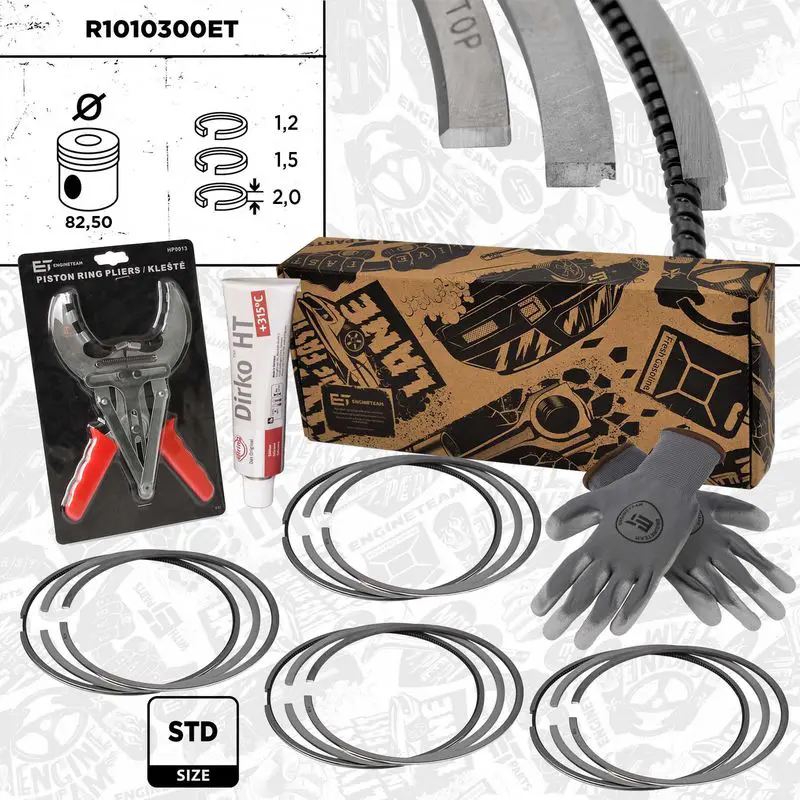 ET ENGINETEAM R1010300ET Piston Ring Kit