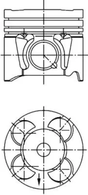 KOLBENSCHMIDT 41287600 Поршень dm.69.60x1.5x1.5x2.0