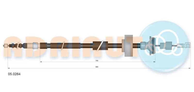 ADRIAUTO 05.0264 Тросик, cтояночный тормоз