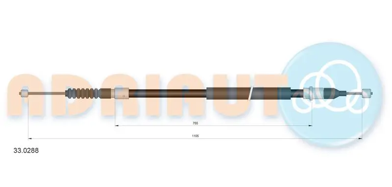 33.0288 ADRIAUTO Тросик, cтояночный тормоз