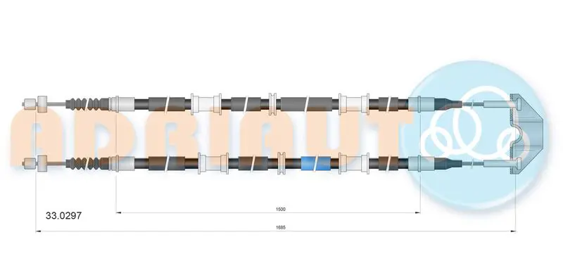 33.0297 ADRIAUTO Трос ручного тормоза_OPL ASTRA