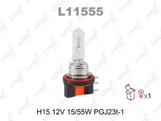 L11555 Лампа H15 12V 15/55W PGJ23t 1