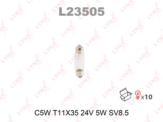 L-23505 Лампа C5W 24V 5W SV8.5 T11X35