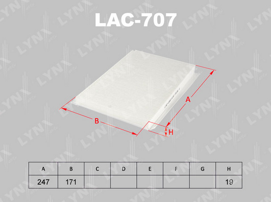 LAC-707 Фильтр салона HYUNDAI i30/KIA