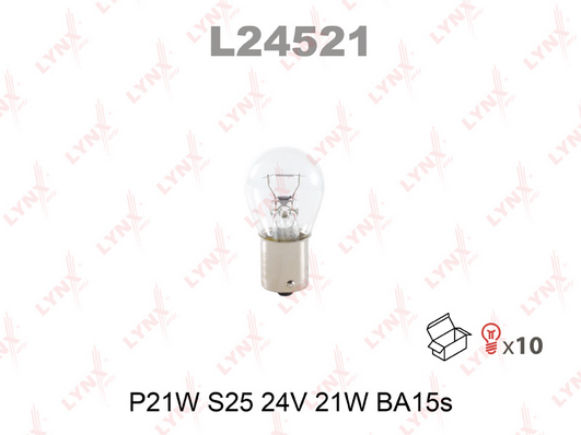 L-24521 Лампа P21W 24V 21W BA15S S25