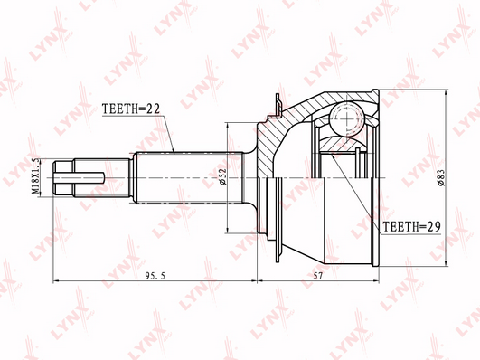 CO-1803 ШРУС DAEWOO NEXIA 1.5 92 /