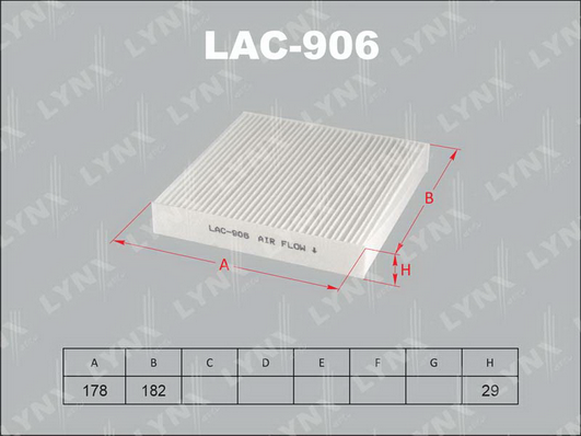 LAC-906 Фильтр салонный LYNXauto