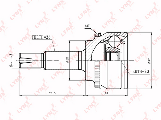 CO-7562A ШРУС TOYOTA COROLLA 1.4/1.6