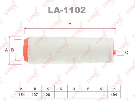 LA-1102 Фильтр воздушный LYNXauto