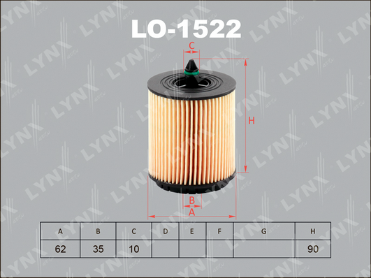 LO-1522 Фильтр масляный LYNXauto