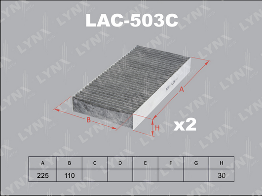 LAC-503C Фильтр салона угольный (2шт)