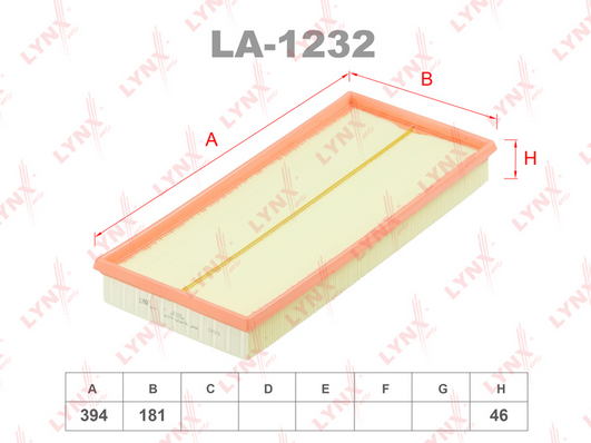 LA-1232 Фильтр воздушный MB W169 CDI