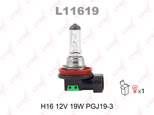 L11619 Лампа H16 12V 19W PGJ19 3
