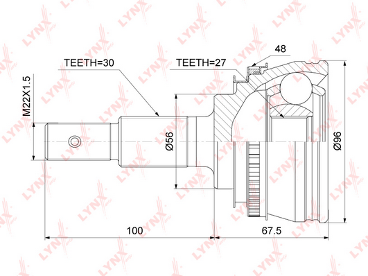 CO-7551A Шрус LYNXauto CO 7551A